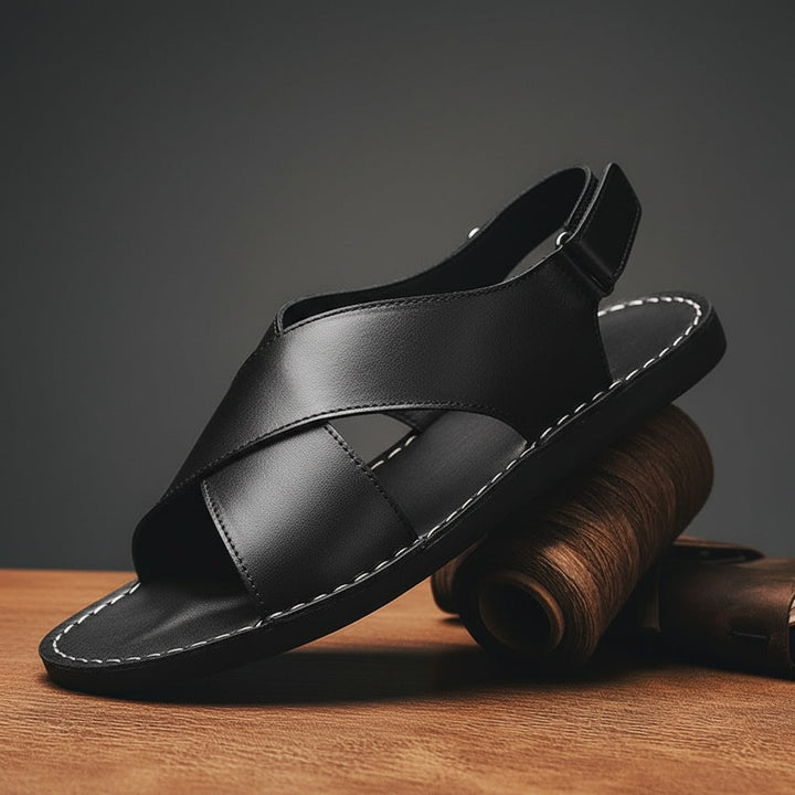 Caleno Leather Slip On Sandal