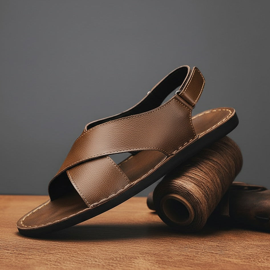 Caleno Leather Slip On Sandal