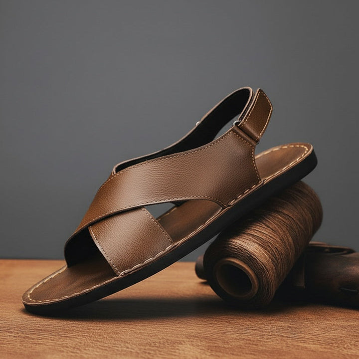 Caleno Leather Slip On Sandal