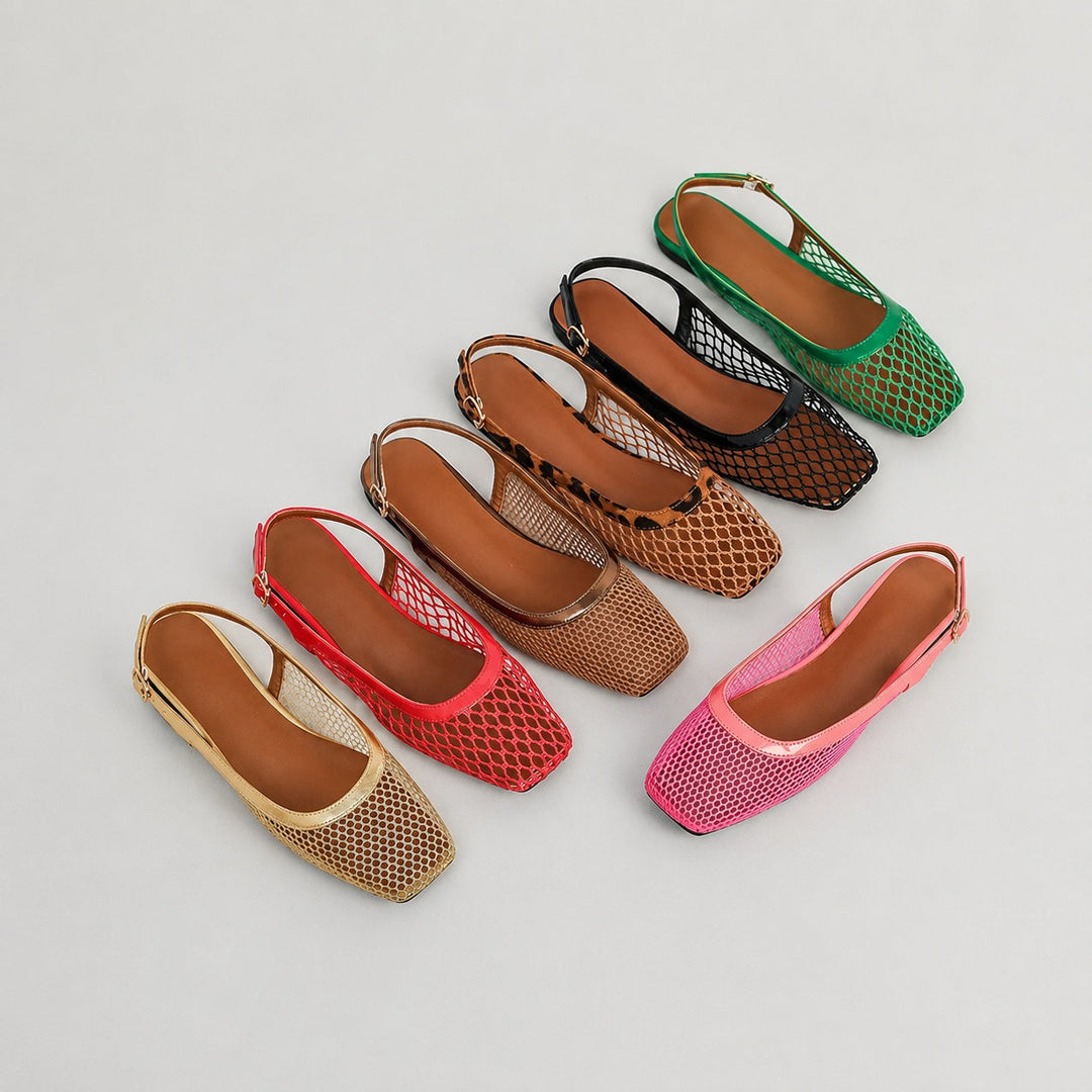 Lumi Mesh Slingback Flat Sandals