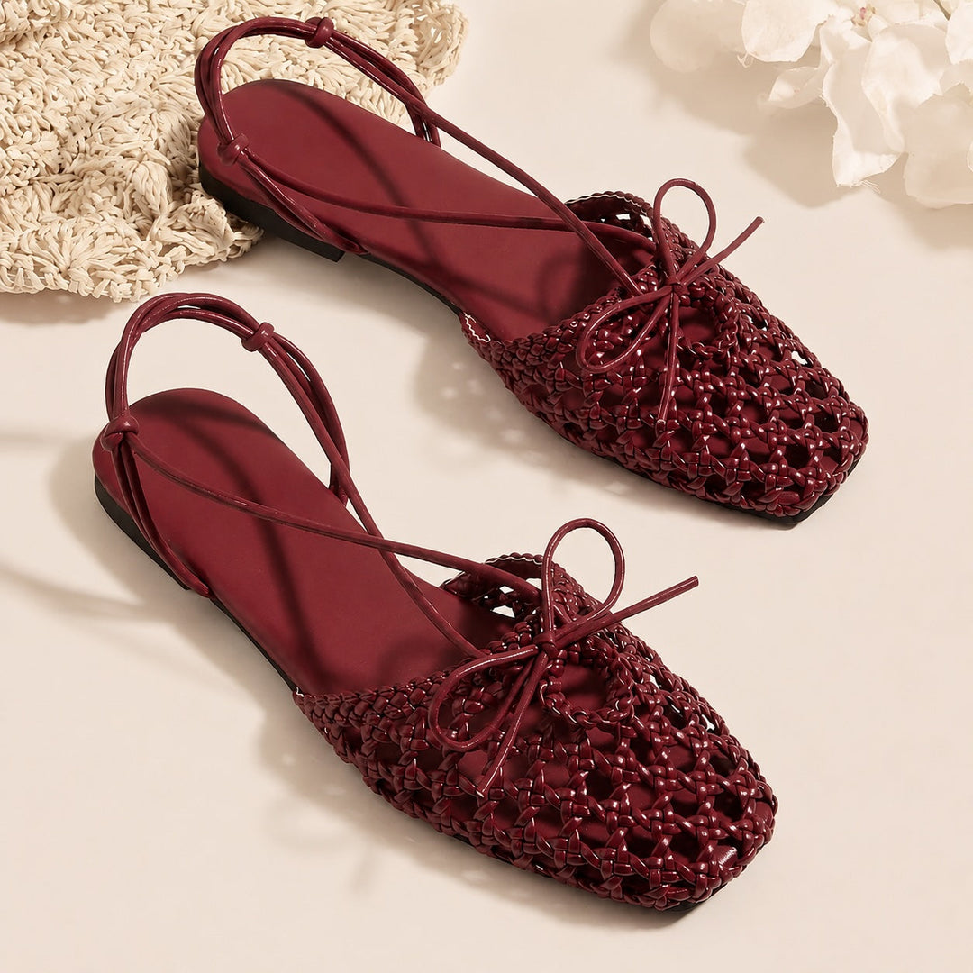 Maren Knot Woven Slingback Flats