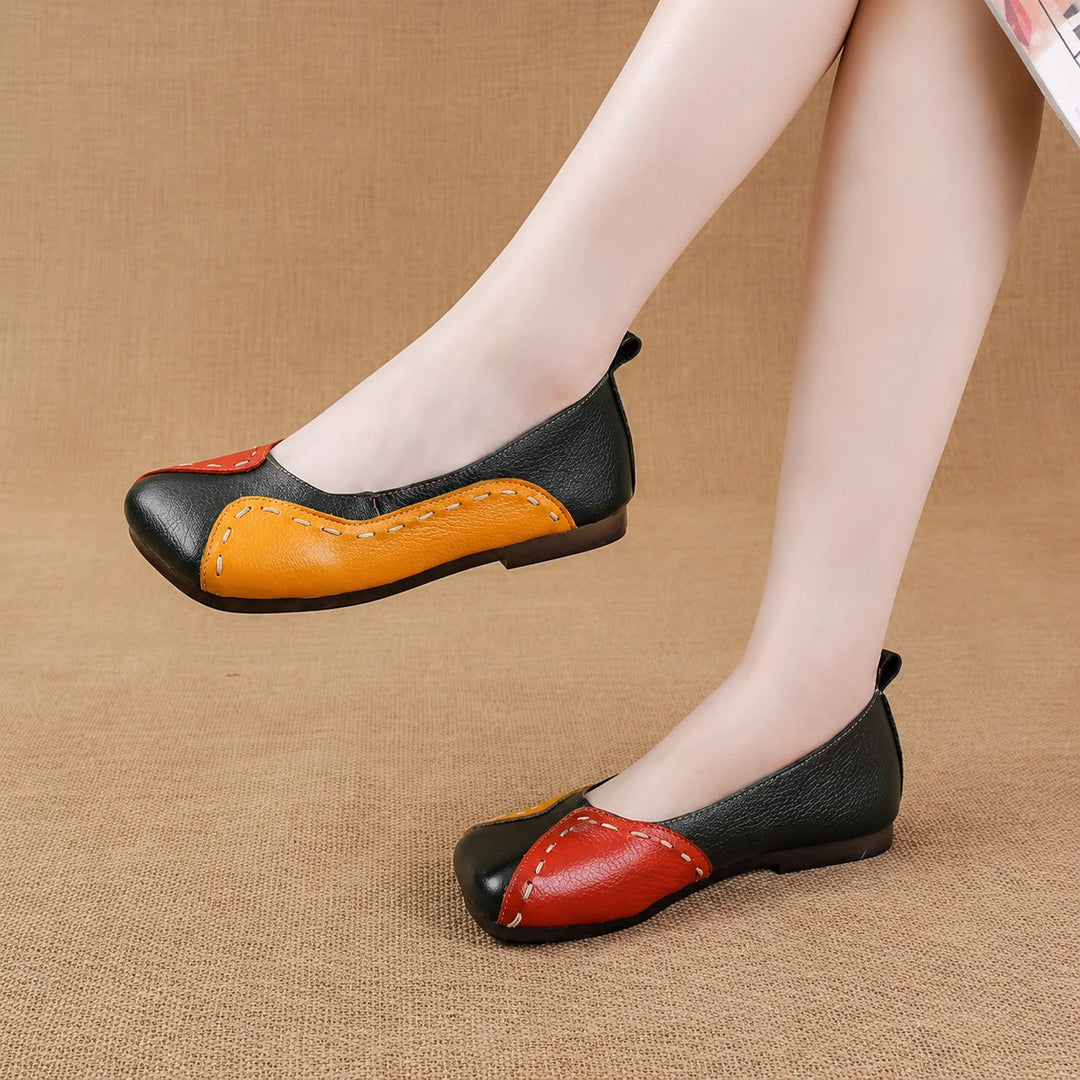 Tarion Leather Colorblock Ballet Flats