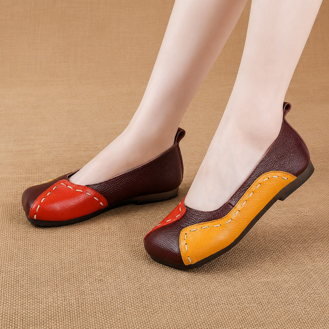 Tarion Leather Colorblock Ballet Flats