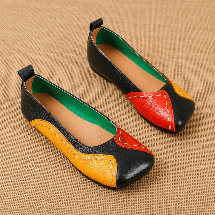 Tarion Leather Colorblock Ballet Flats