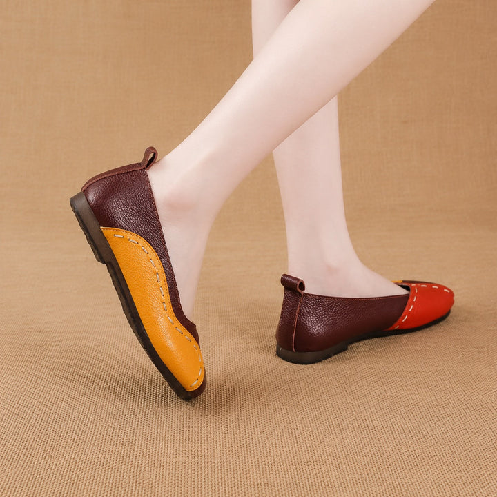 Tarion Leather Colorblock Ballet Flats