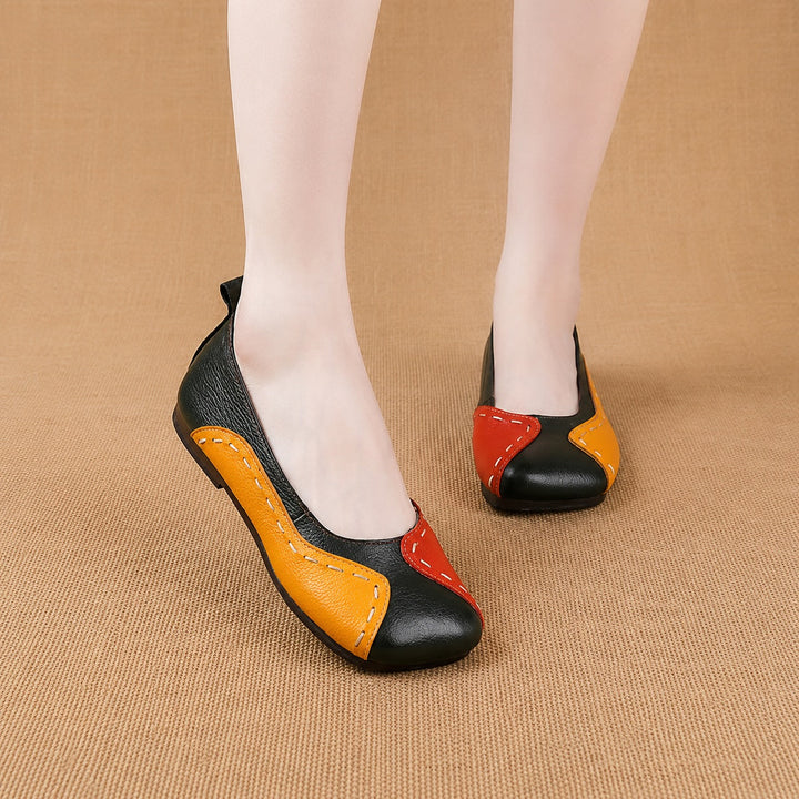 Tarion Leather Colorblock Ballet Flats