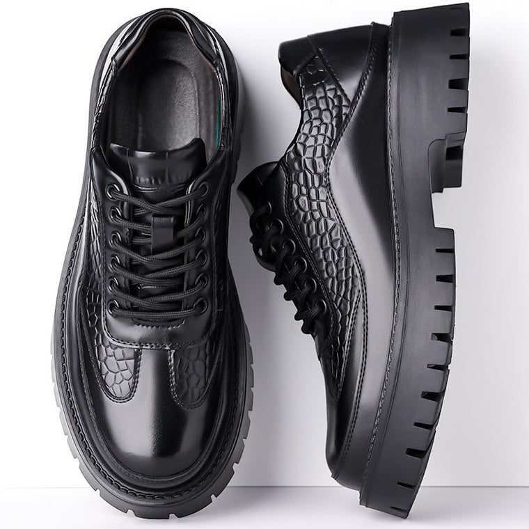 Corso Croc-Embossed Leather Derbies