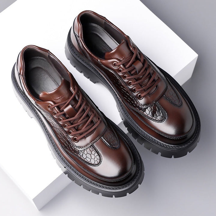 Corso Croc-Embossed Leather Derbies