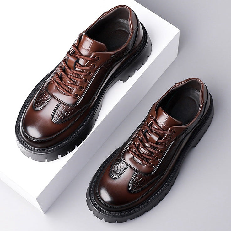 Corso Croc-Embossed Leather Derbies