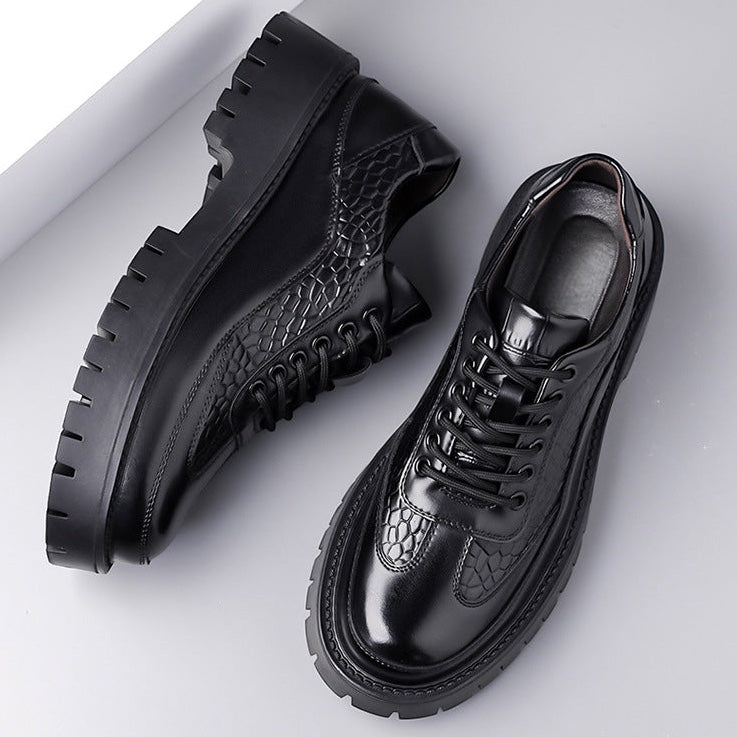 Corso Croc-Embossed Leather Derbies