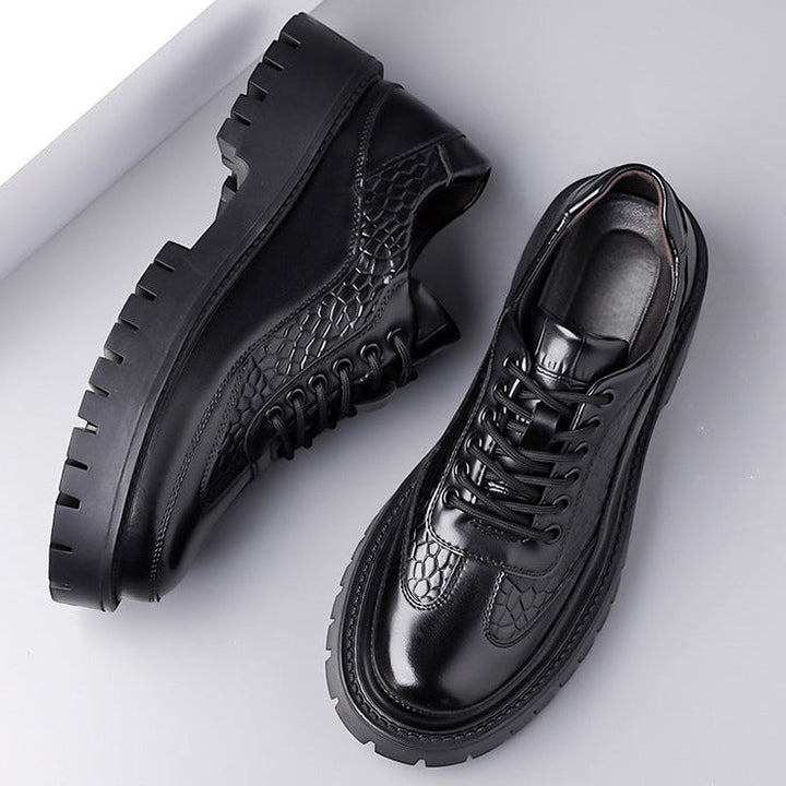 Corso Croc-Embossed Leather Derbies