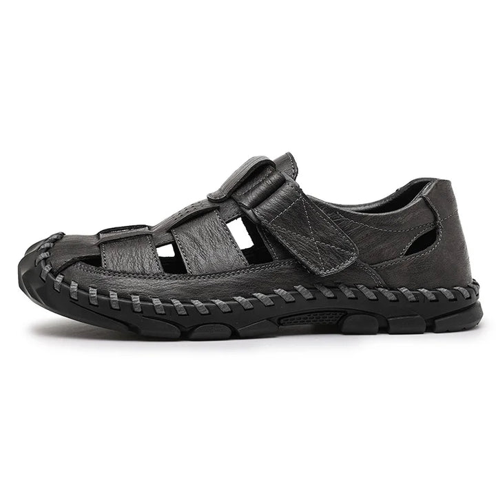 Summer Hot Selling Men's Beach Camping Shoes Handmade Soles Perforated Breathable Men's Leather Sandals Lightweight Oxford Shoes - Jack Hafford