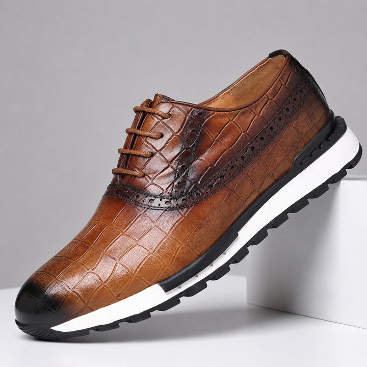 Valcro Leather Hybrid Brogue Shoes