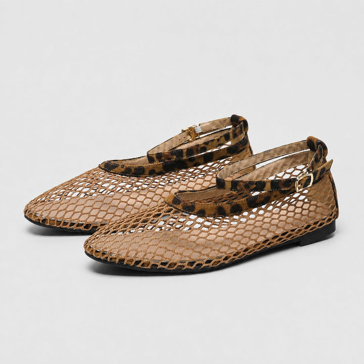 Sorelle Mesh Ankle Strap Flats