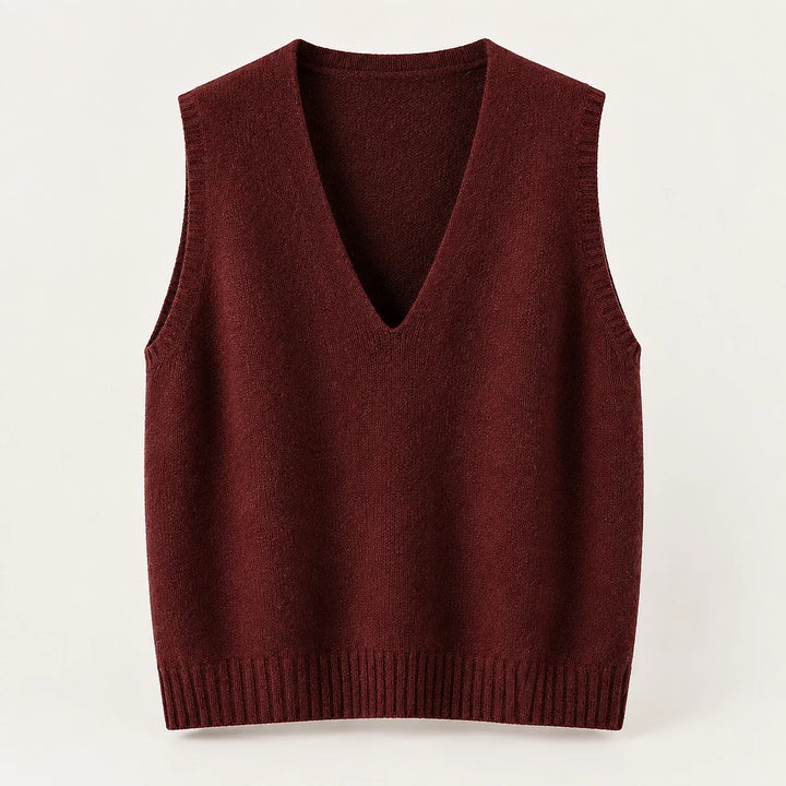 Harlo Wool Sweater Vest — Anchor Red (apparel solo)
