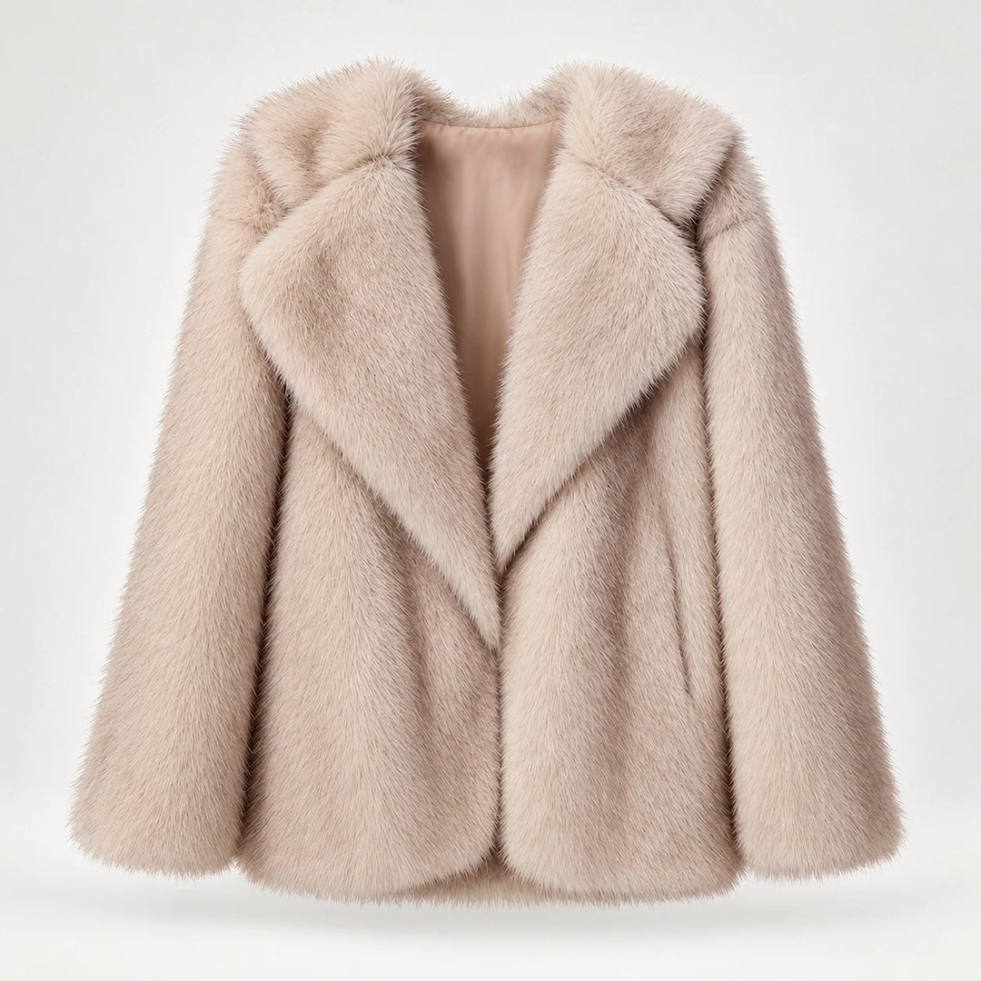 Neravessa Lapel Coat — Beige (apparel solo)