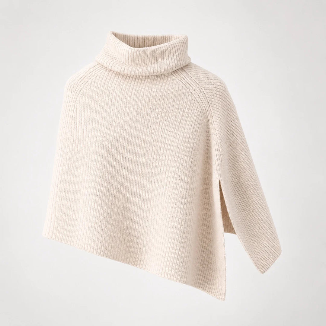 Hobart Wool Poncho — Beige (apparel solo)
