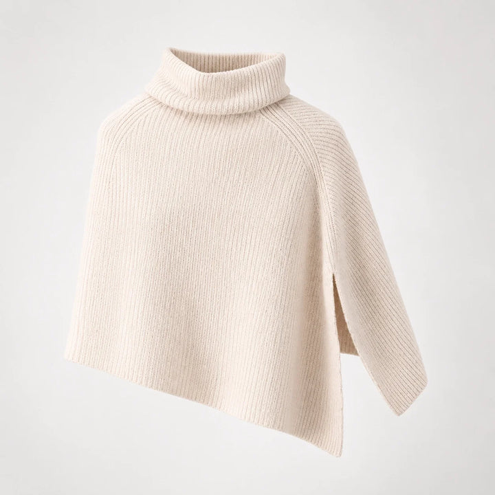 Hobart Wool Poncho — Beige (apparel solo)