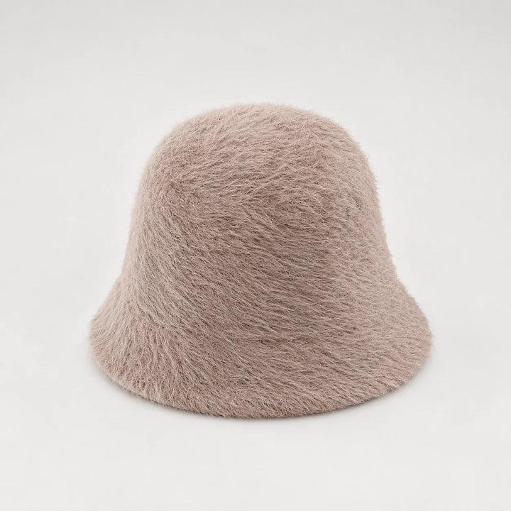 Beloria Rabbit Fur Bucket Hat — Beige (headwear solo alt)