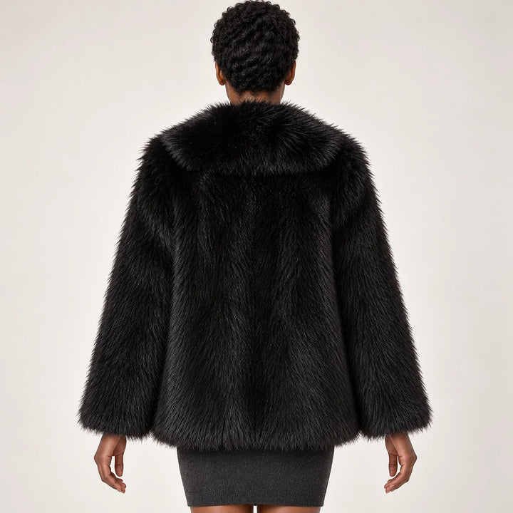 Neravessa Lapel Coat — Black (apparel back)