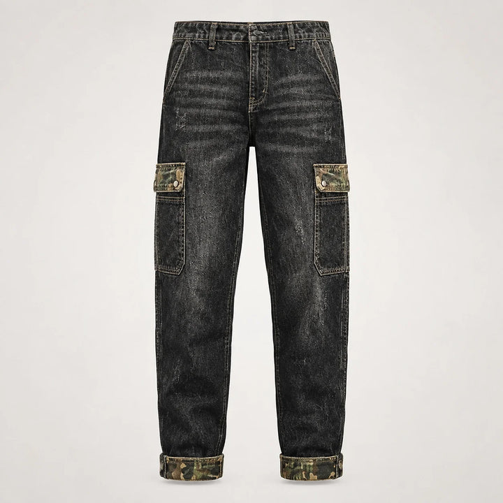 Breckon Cotton Cargo Jeans — Black (apparel solo)
