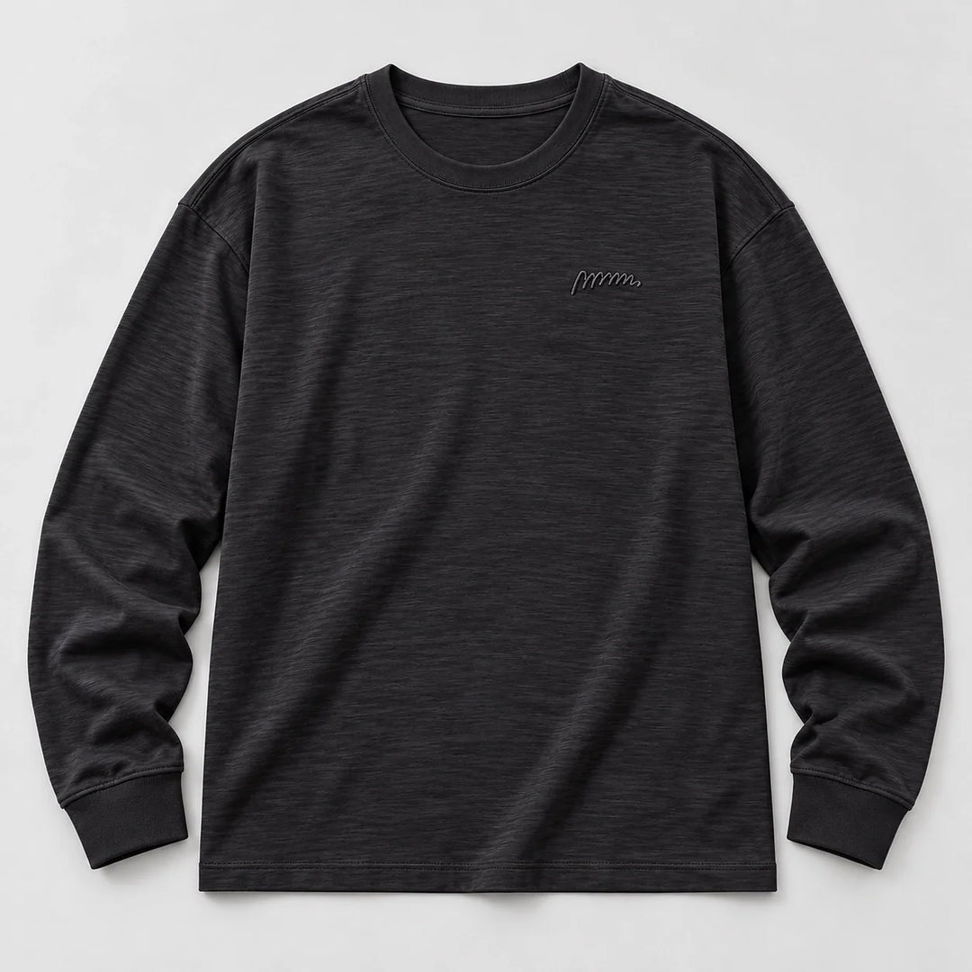 Delsaire Cotton Crewneck Tee — Black (apparel solo)