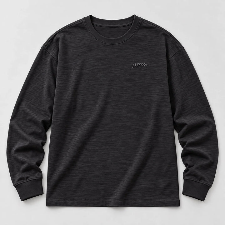 Delsaire Cotton Crewneck Tee — Black (apparel solo)