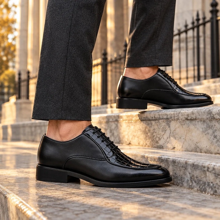 Dorval Leather Oxford Dress Shoes — Black (footwear environment 2)