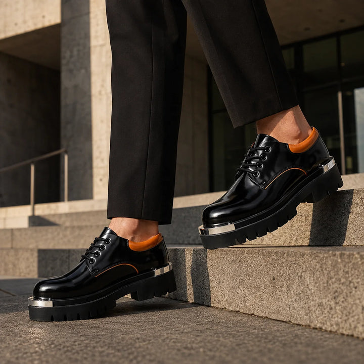 Halvord Leather Platform Oxford — Black (footwear environment 2)