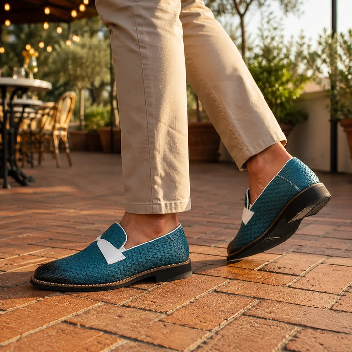 Delvoro Leather Woven Loafers — Black (footwear environment 3)