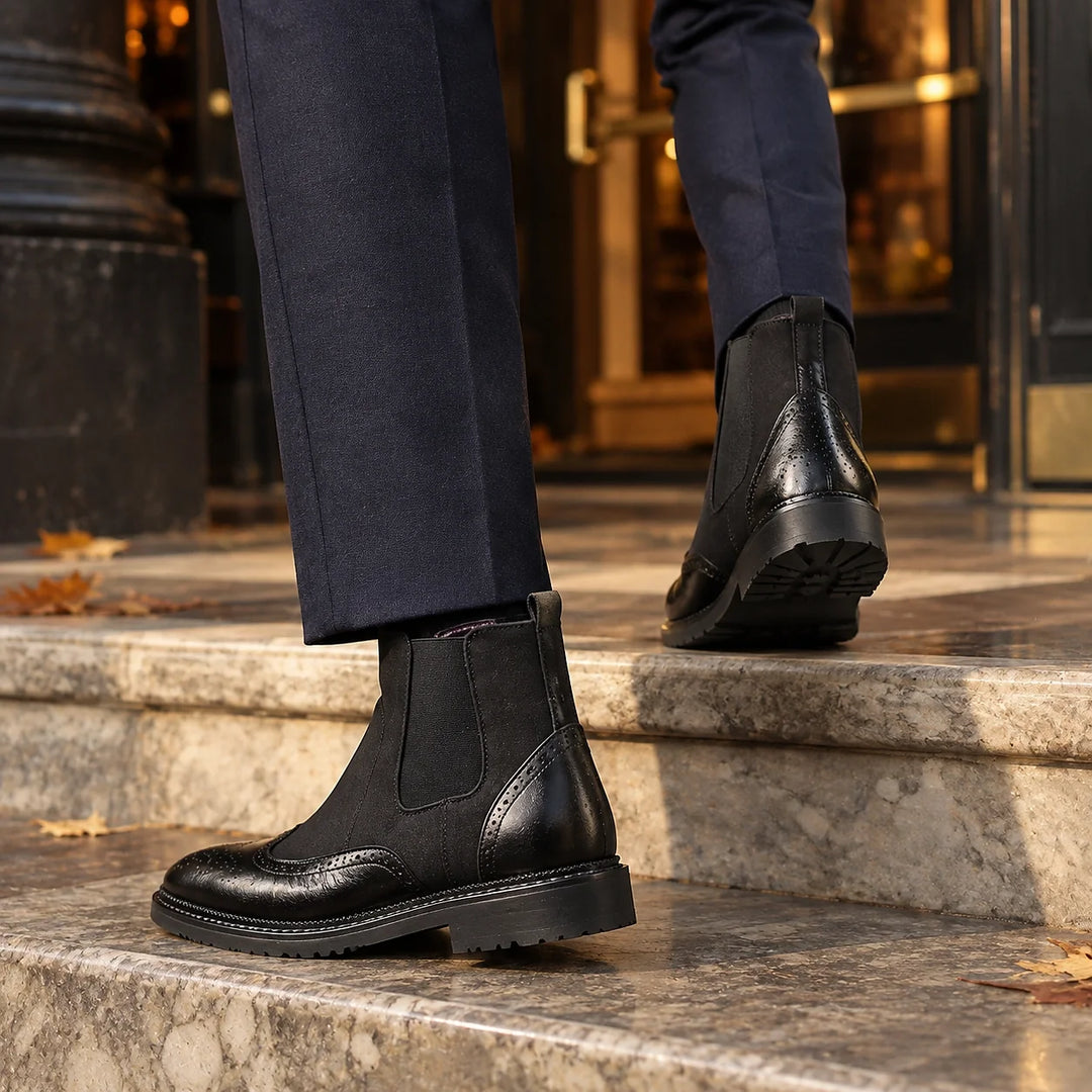 Dreven Leather Chelsea Boots — Black (footwear environment 3)