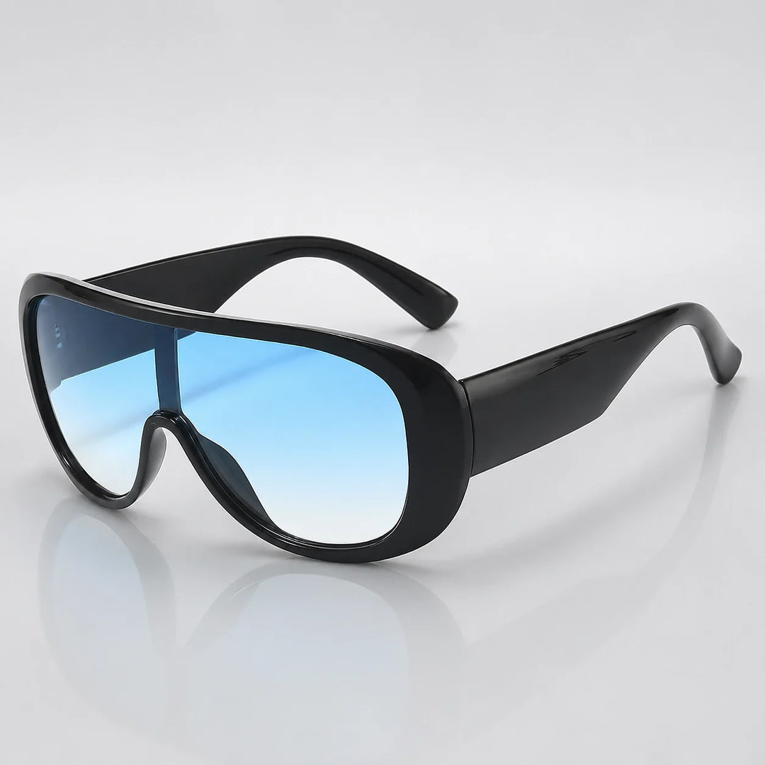 Quelto Riviera Sunglasses — Black Frame Double Blue Film (sunglasses hero)