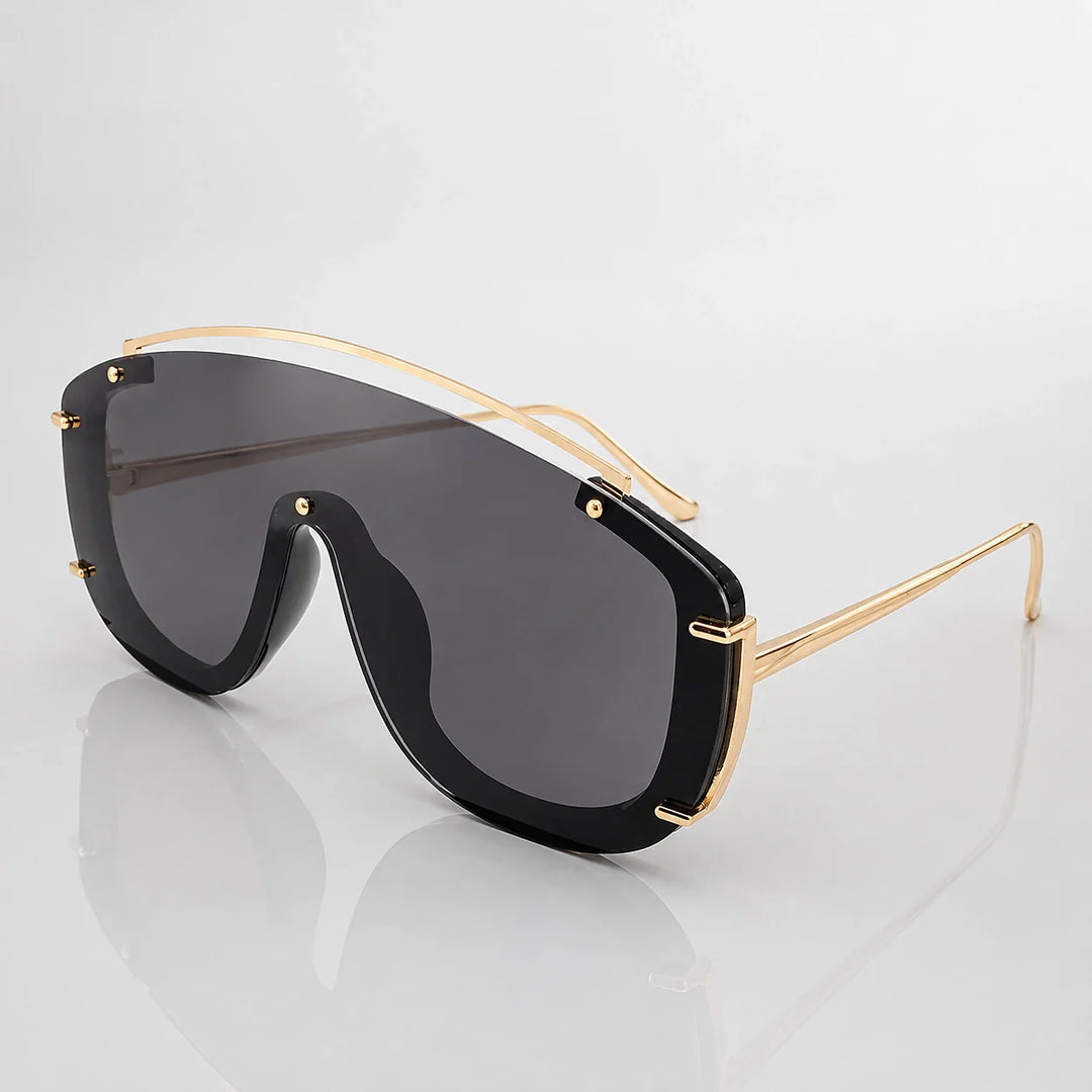 Quelra Solano Sunglasses — Black Frame Gray Film (sunglasses hero)