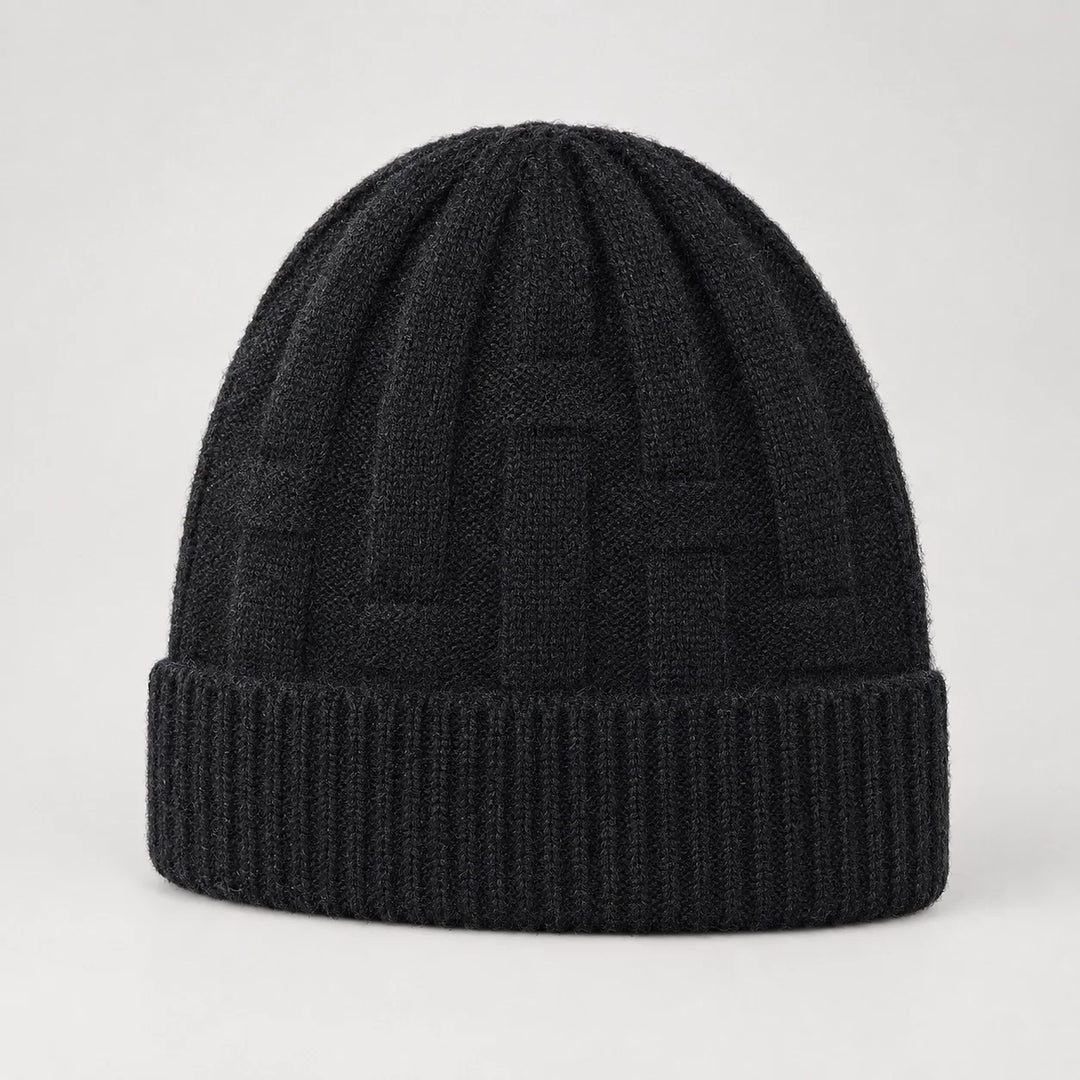 Drummond Wool Beanie — Black (headwear solo front)