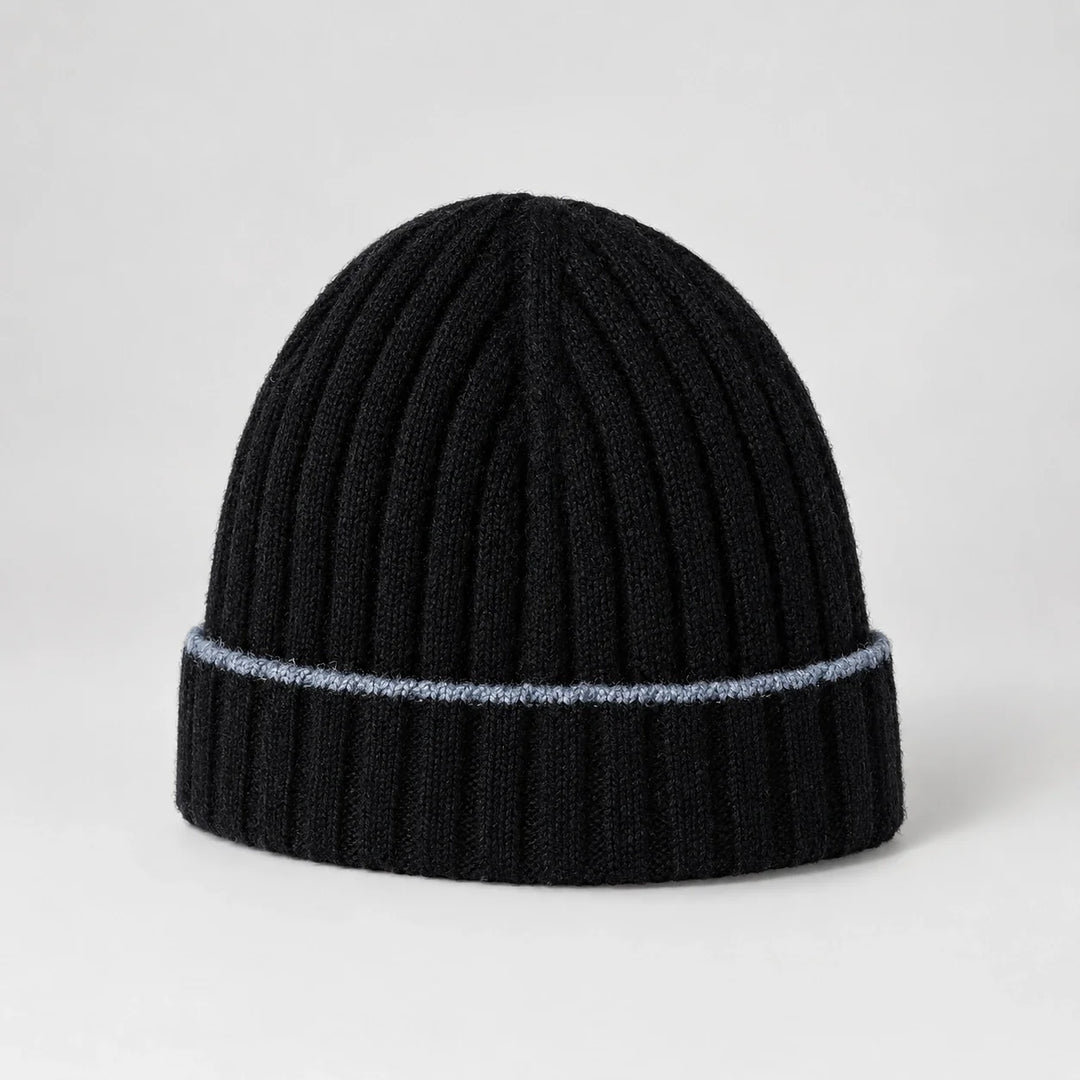 Dalton Wool Beanie — Black (headwear solo front)