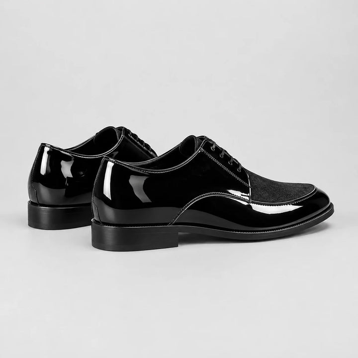 Halvord Leather Derby Oxfords — Black (mens shoe angle)