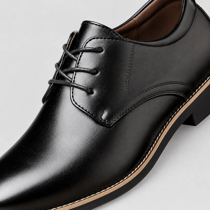 Darlow Leather Derby Oxfords — Black (mens shoe zoom)