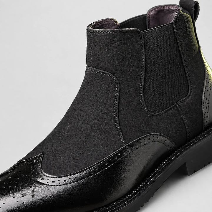 Dreven Leather Chelsea Boots — Black (mens shoe zoom)