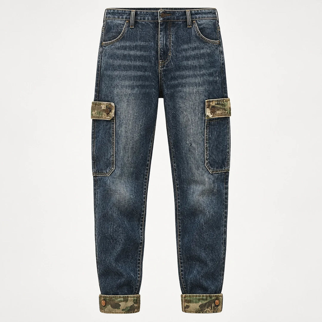 Breckon Cotton Cargo Jeans — Blue (apparel solo)