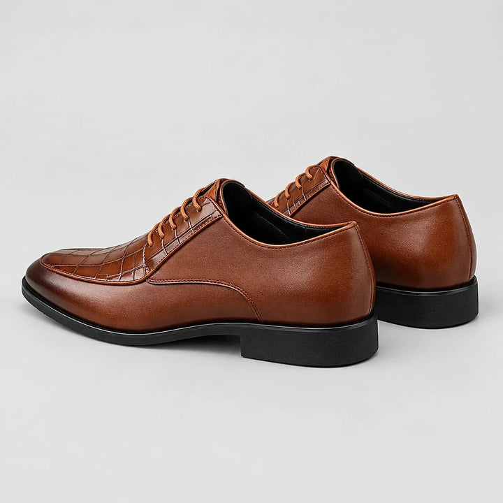 Dorval Leather Oxford Dress Shoes — Brown (mens shoe angle)