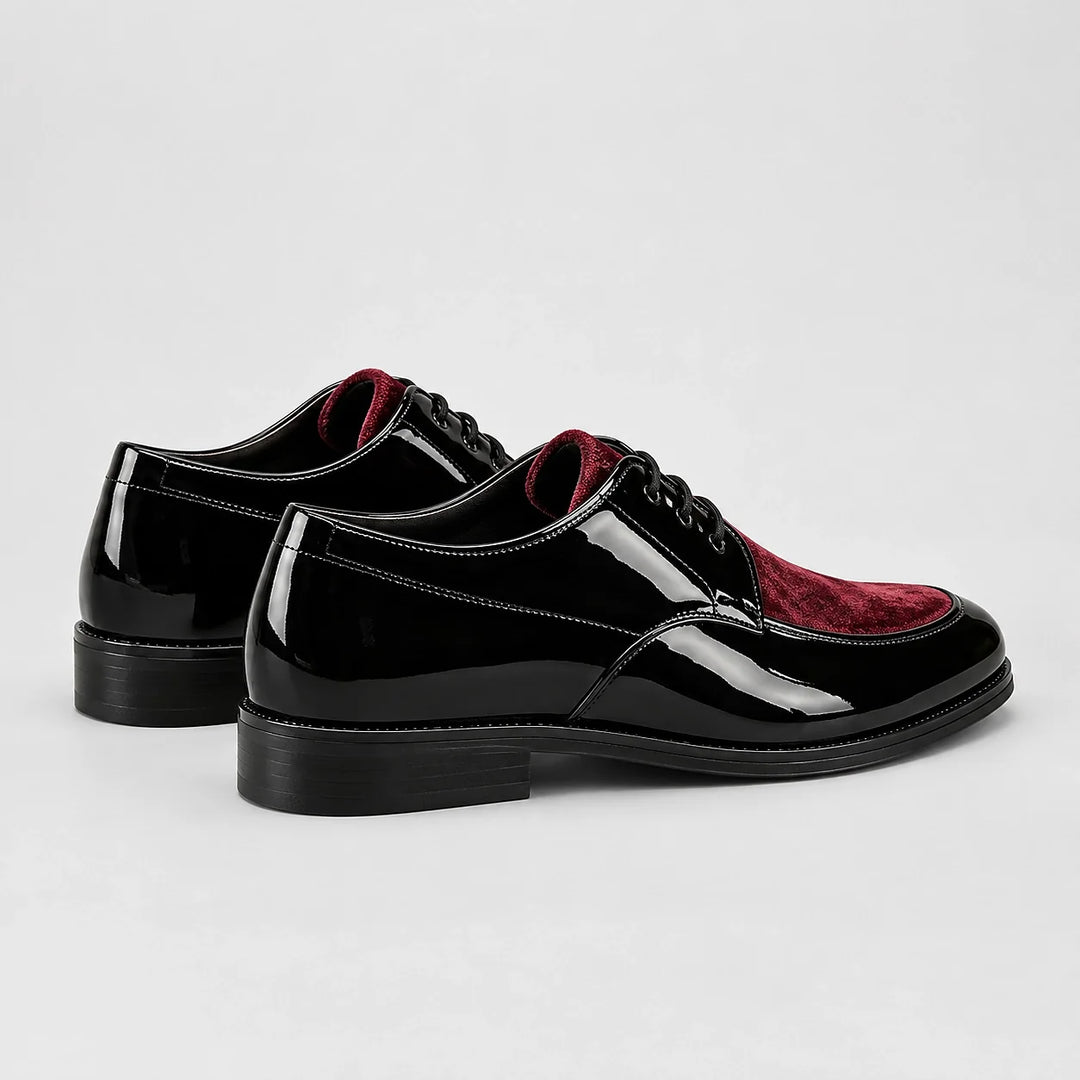 Halvord Leather Derby Oxfords — Burgundy (mens shoe angle)