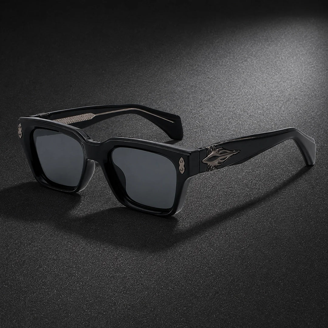 Halvero Torino Sunglasses — C1 Bright Black Frame/all Gray Film (sunglasses hero)