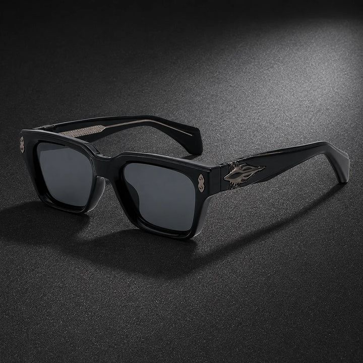 Halvero Torino Sunglasses — C1 Bright Black Frame/all Gray Film (sunglasses hero)