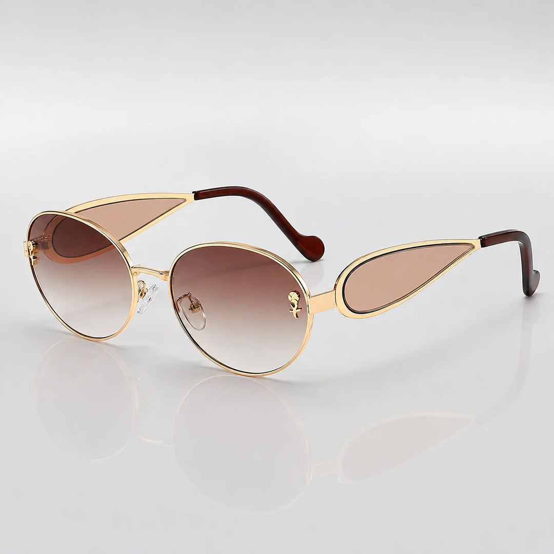 Delara Solano Sunglasses — C3 Gold Frame Tea Slices (sunglasses hero)