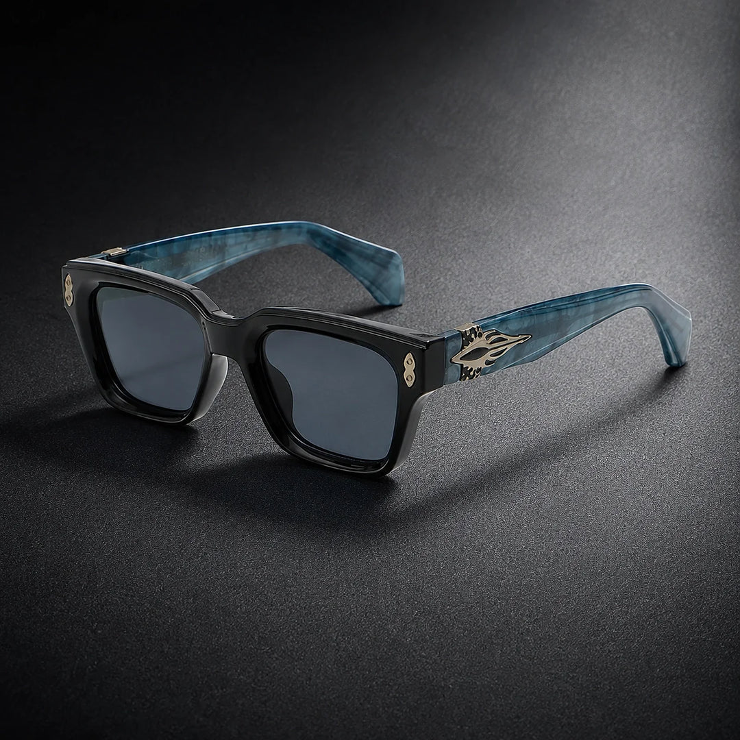 Halvero Torino Sunglasses — C5 Bright Black Frame/grey Film (sunglasses hero)