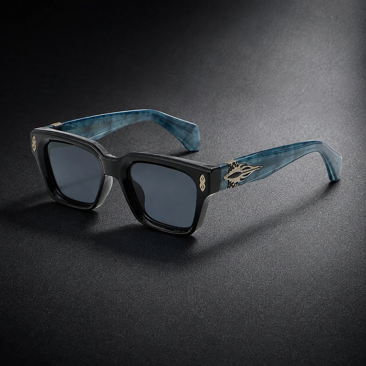 Halvero Torino Sunglasses — C5 Bright Black Frame/grey Film (sunglasses hero)