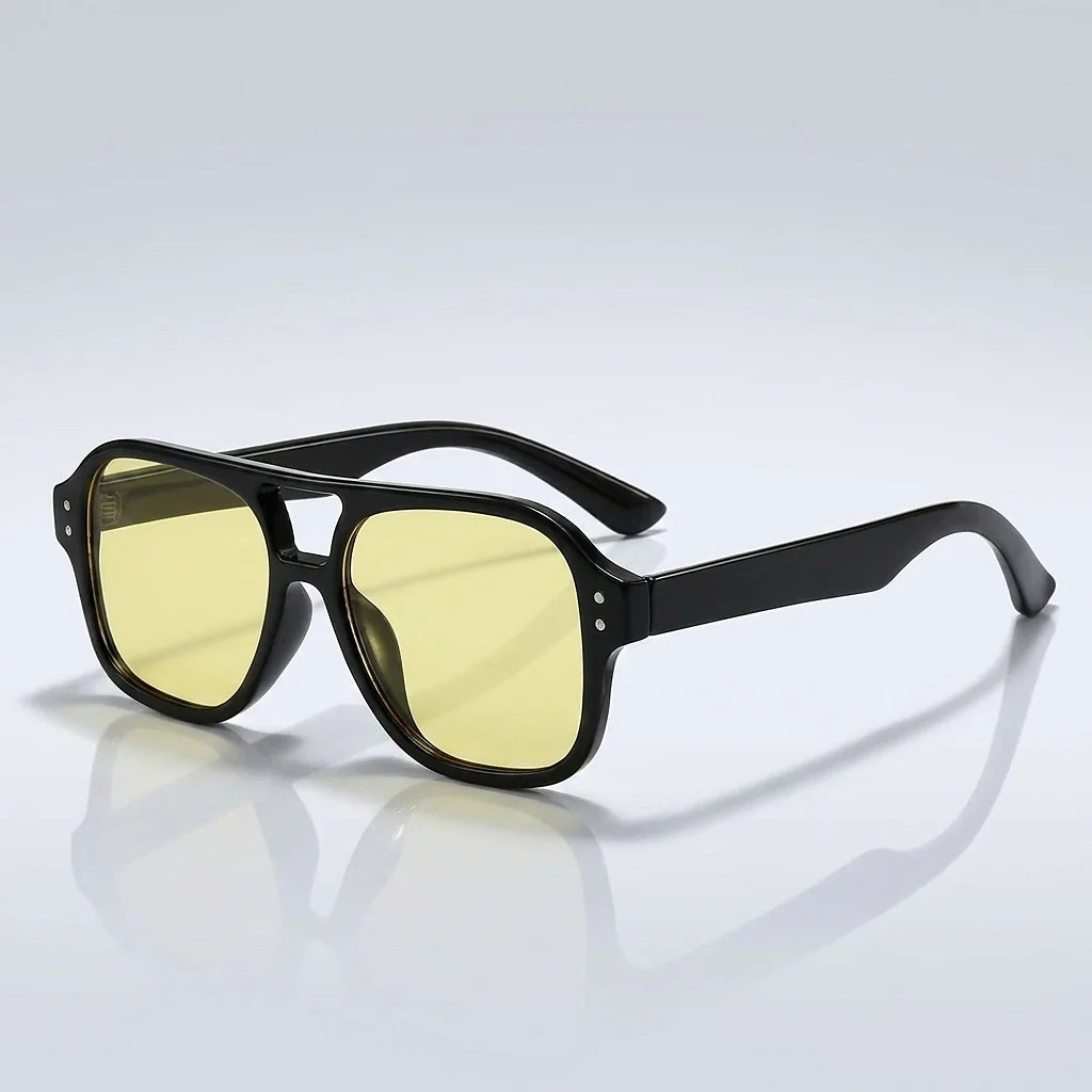 Peloru Aviator Sunglasses — C7 Black Frame Yellow Film (sunglasses hero)