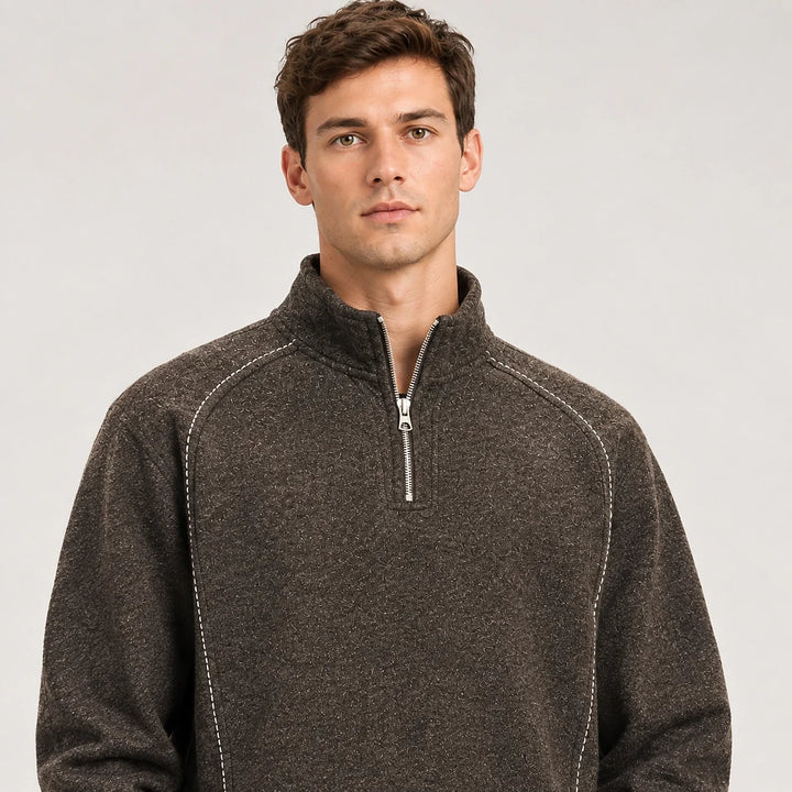 Dekoro Wool Blend Pullover — Charcoal (apparel detail)