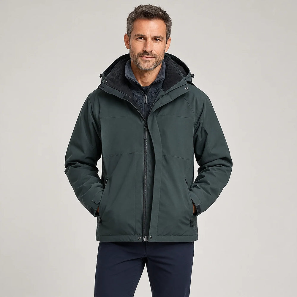 Draven Fleece Lined Jacket — Charcoal (apparel front)