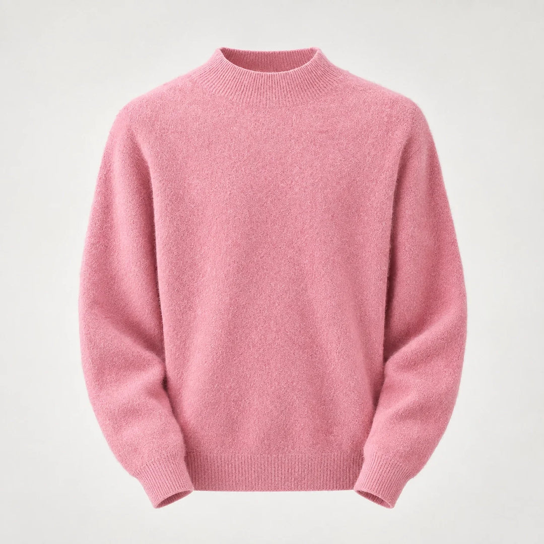 Halvern Cashmere Crewneck Sweater — Clay Pink (apparel solo)